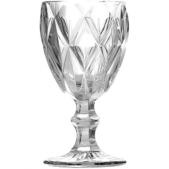 Taça 330ml Diamante Transparente em Vidro Class Home